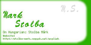mark stolba business card